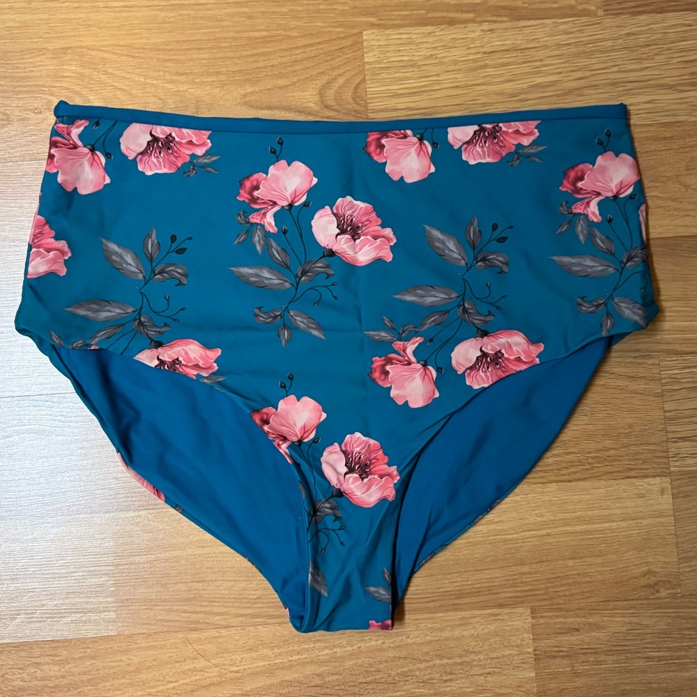 Floral‎ Pink and Blue Swimsuit Coral Reef 3XL - Picture 2 of 10